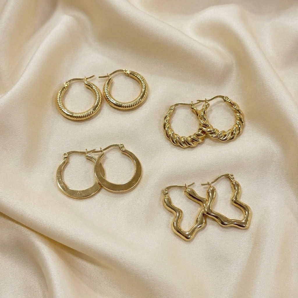 Gold Hoop Earrings Set for Women | Stylish Statement Earrings