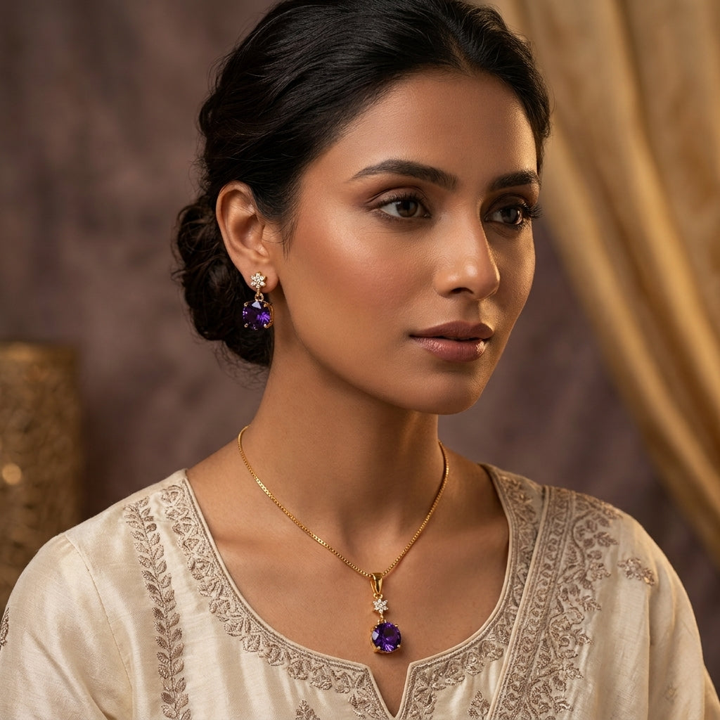 Carat Pendant & Earring Set.