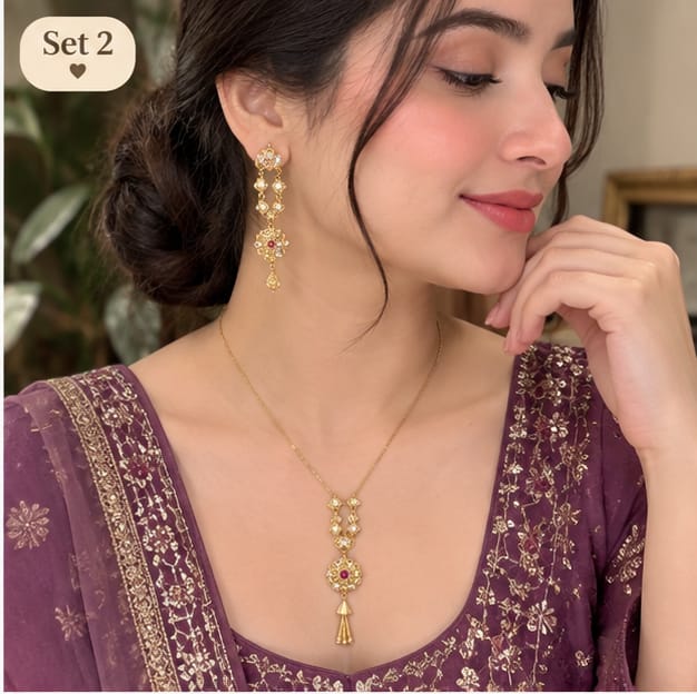 Elegant Necklace & Earrings Set for Women | Stylish Fashion Jewelry