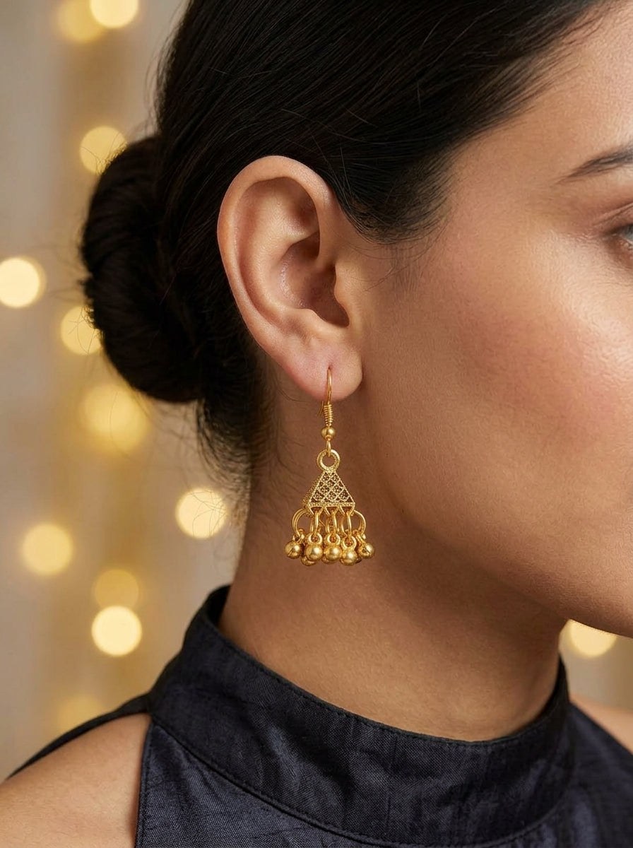 GOLDEN JHUMKA Timeless Traditional Elegance